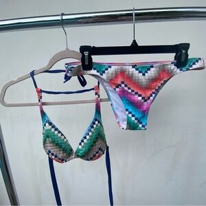 Despi Multicolor Geometric Sequin Bikini Set Size M/L